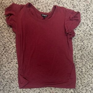 Express Women's Rich Burgundy Short Sleeve Tee